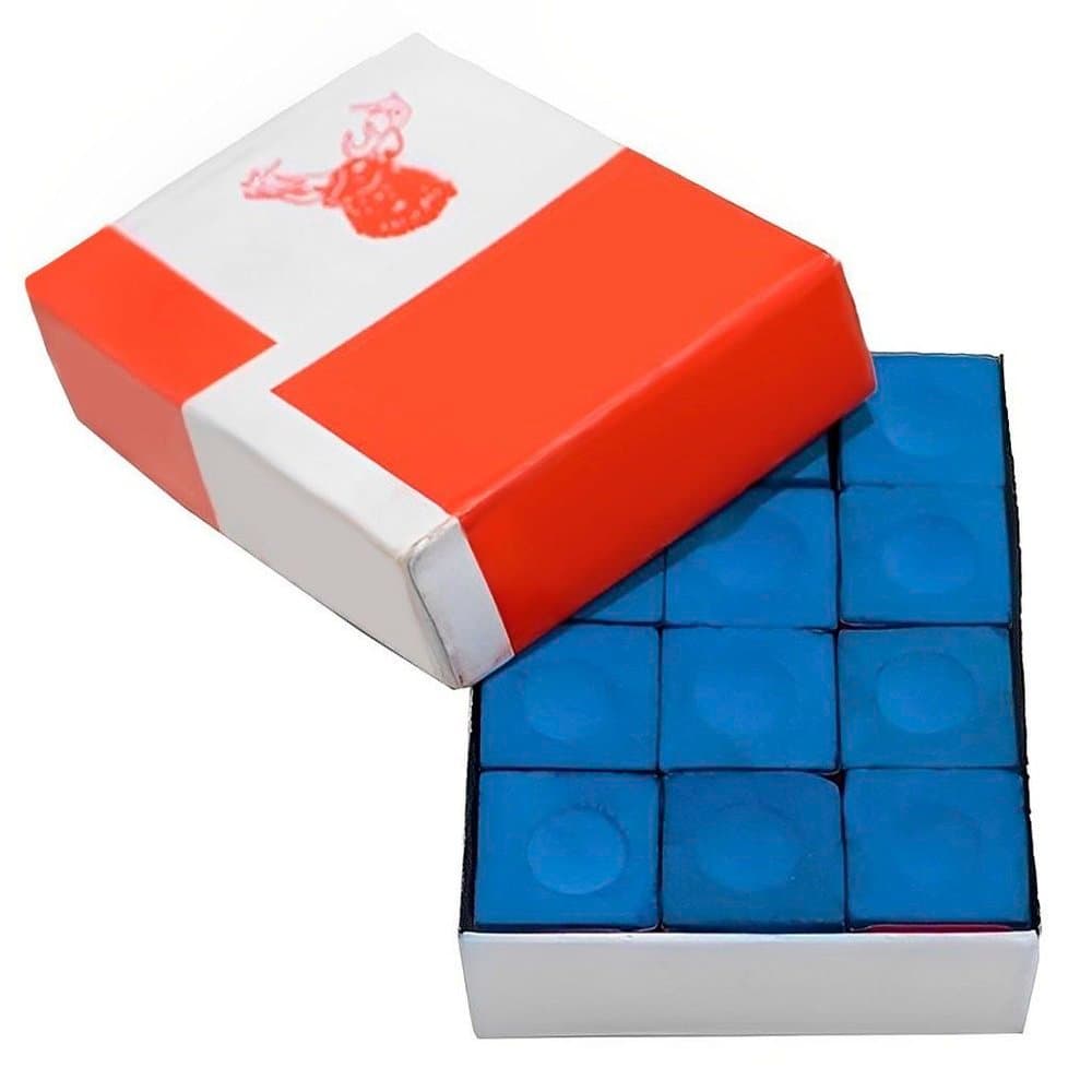 Kit 10 Giz Mastar Azul Profissional Sinuca Bilhar