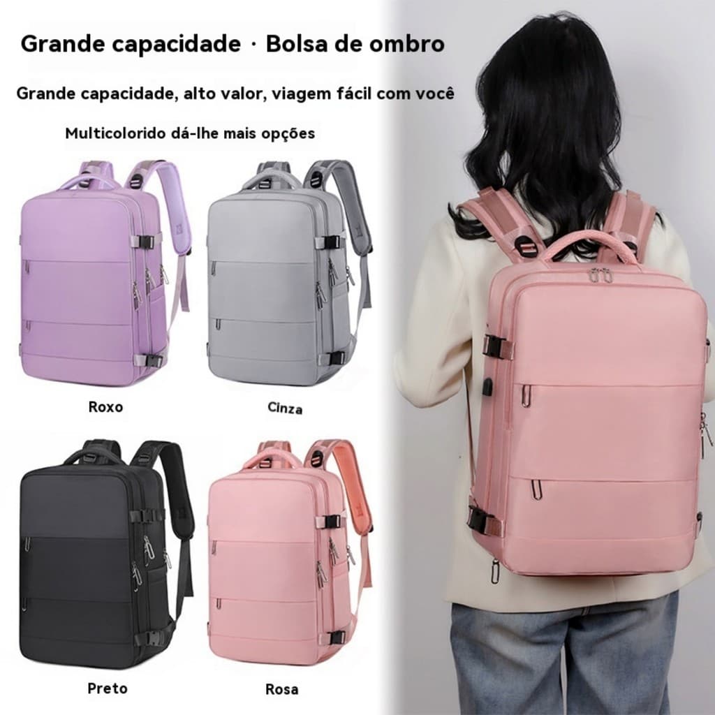 Mochila Viagem Executiva Grande Notebook bosco