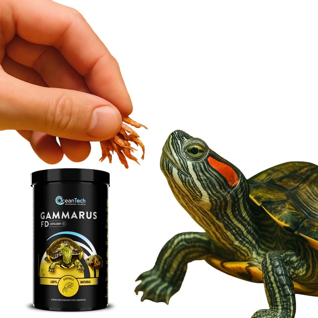 Ração Gammarus Fd 28g Ocean Tech Peixes Répteis Carnívoros