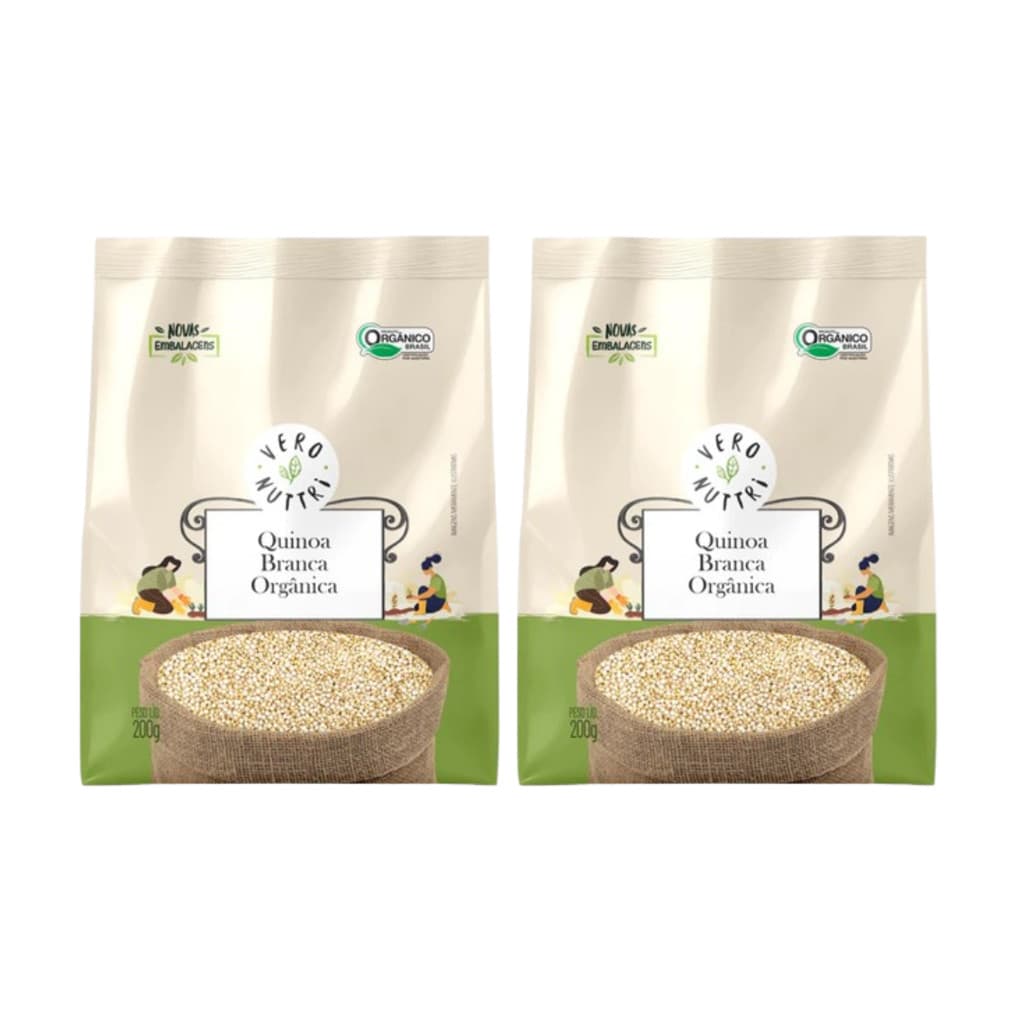 Kit 2 Quinoa Branca Organica 400g Vero Nuttri