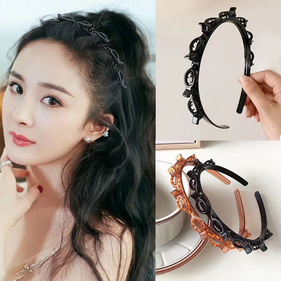 Tiara  de dupla camada presilha 