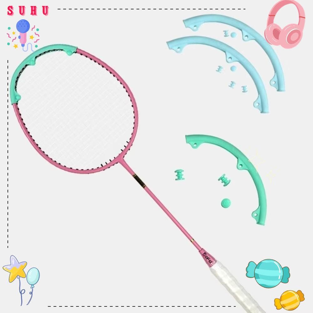 SUHU 2 Unidades De Proteção Para Cabeça De Raquete De Badminton , Capa Protetora Curvada De Absorção De Choque