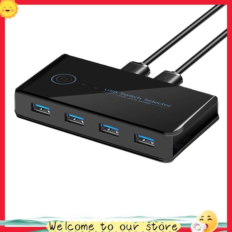 Interruptor KVM USB Switcher Compartilhado 2 Em 4 Saídas Para Laptop PC Teclado Mouse Impressora Switch Hub Adaptador