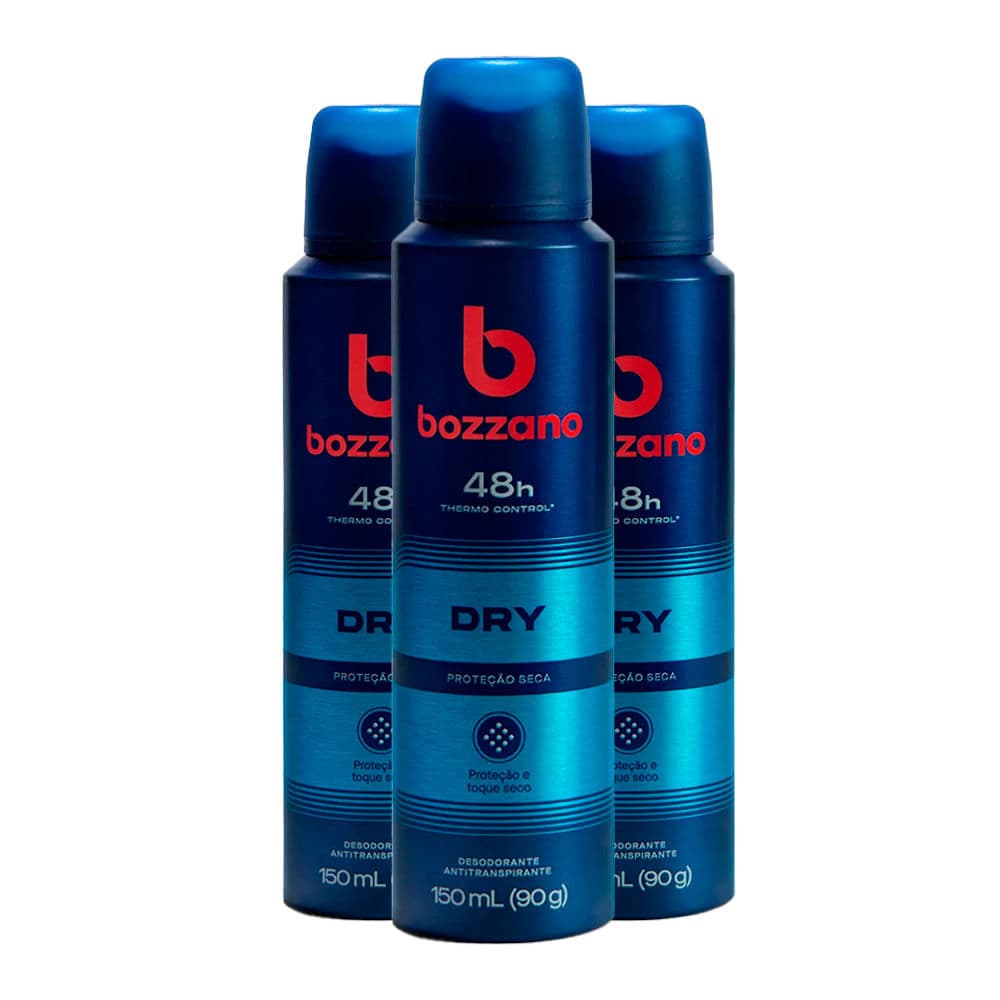 Kit Desodorante Aerosol Bozzano Dry 90g - 3 unidades