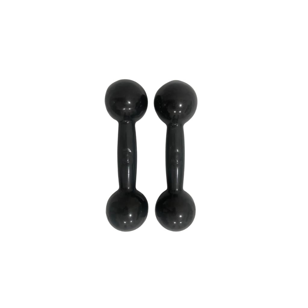 2 Halteres Bola Emborrachados 1/2 kg Musculação Treinos Em Casa Cor Preto Meio Quilo 500g