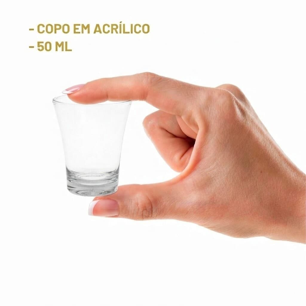 50 Copos de Dose Shot 50ml Acrílico Medidor Cachaça Pinga