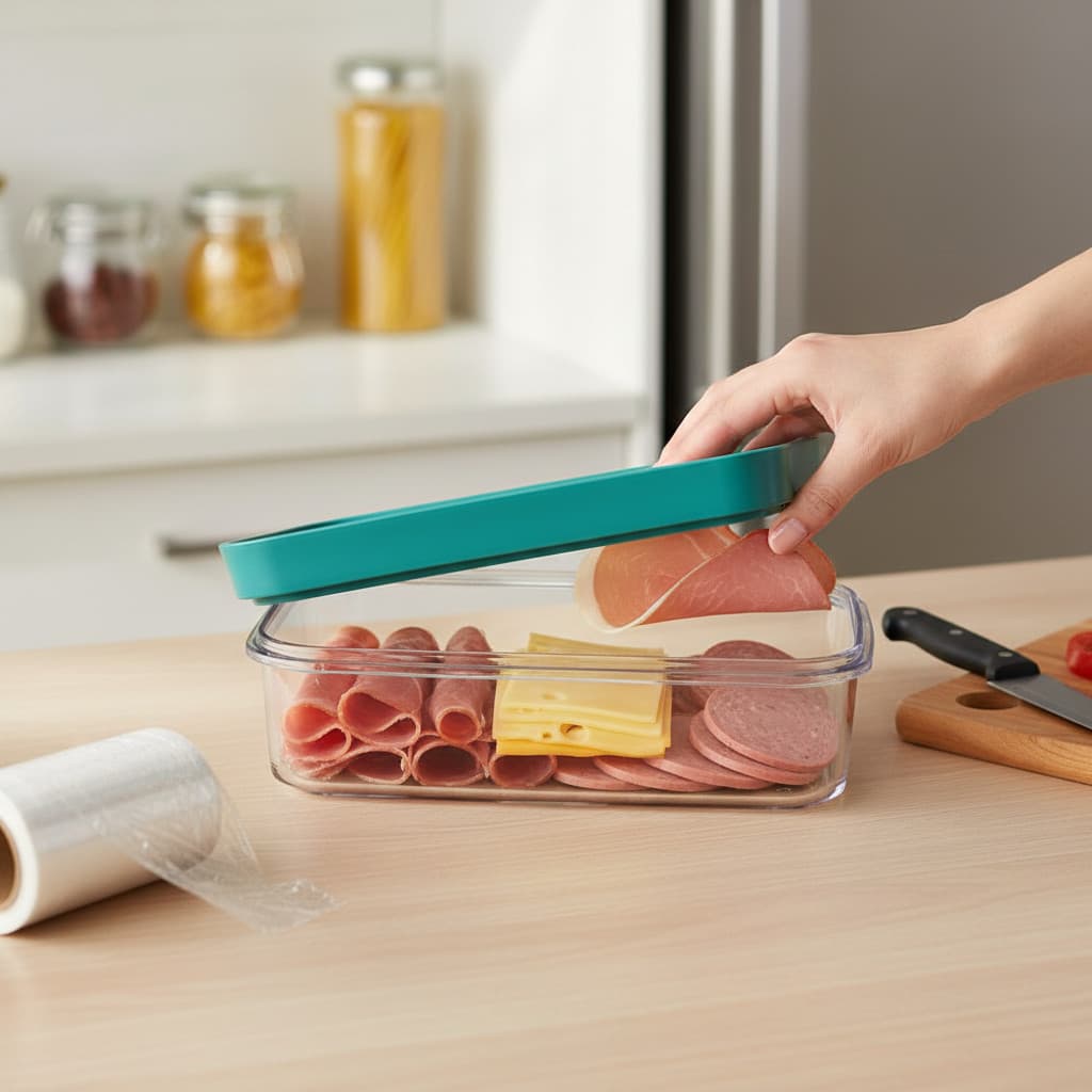 Porta Frios Hermético 1100ml Queijos Presunto Mussarela Pote Hermético