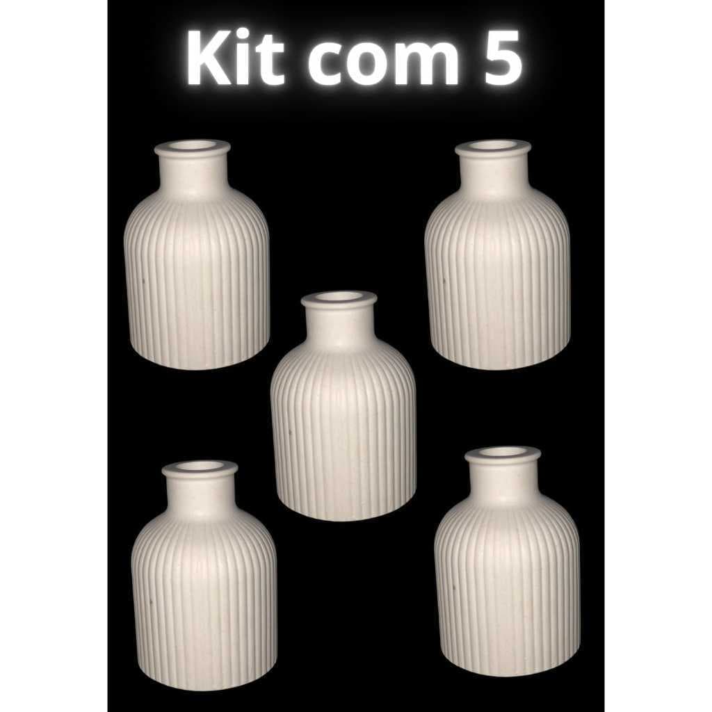 kit com 5 vasos de gesso - centro de mesa - decoração - casamento - festa -batizado
