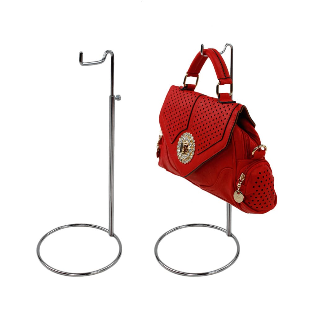 kit Suporte Bolsa Simples Cromado Expositor Slim Regulável - 10 Unidades