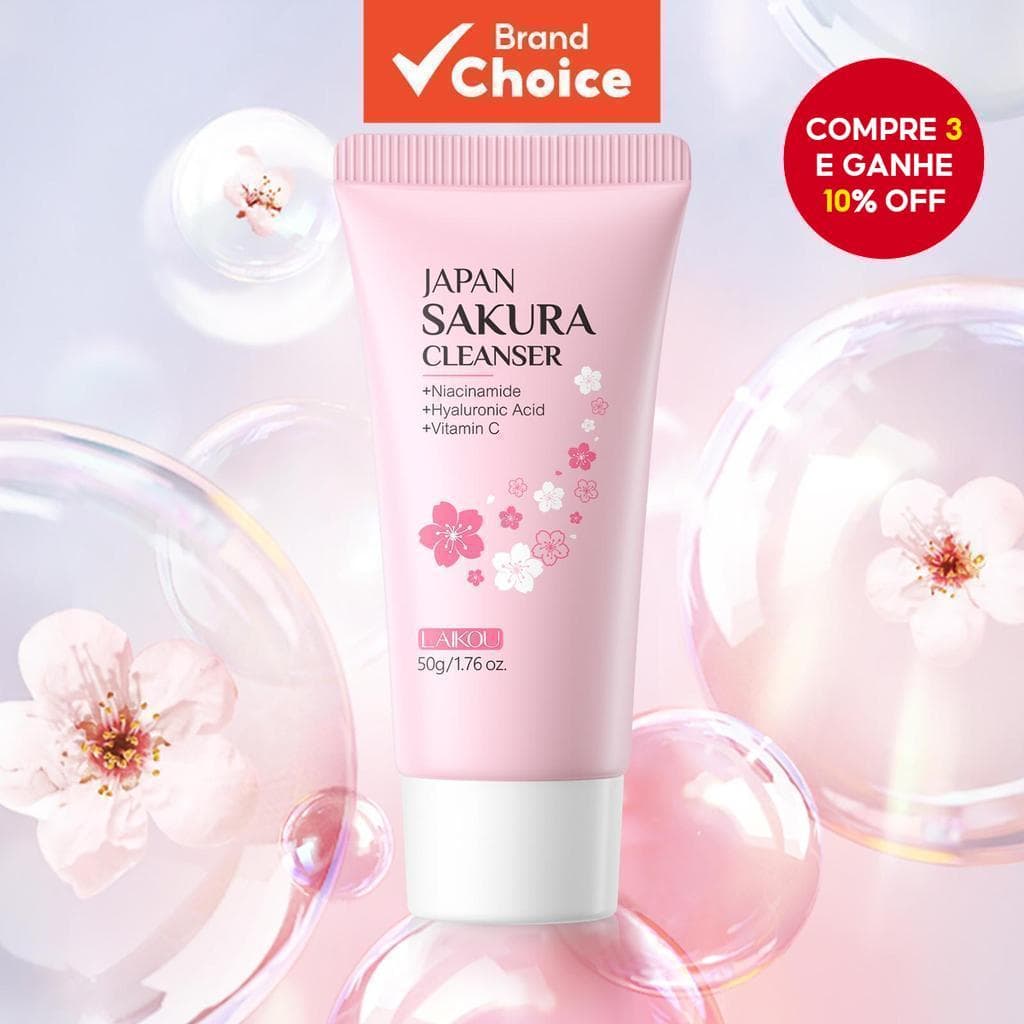 LAIKOU Sakura Limpador Facial Controle De Óleo De Limpeza Remover De Cabeça Preta 50g