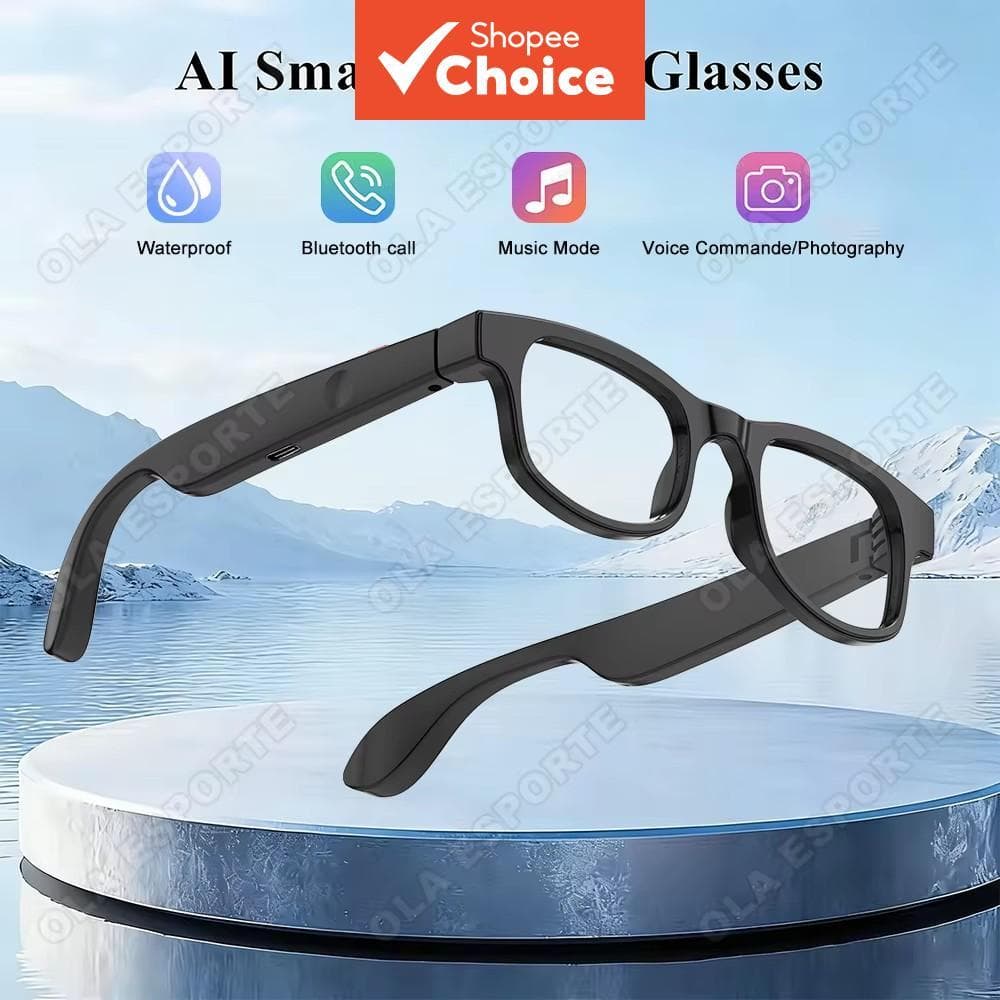  Óculos de Áudio Inteligente com Conexão Bluetooth, Chamada Sem Fio, Assistente de Voz, Reprodução de Música, Óculos AI