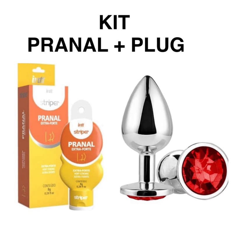 KIT Iniciante Gel Pranal + Plug Anal - PraAnal Extra Forte Striper Intt 8g - Sex Shop