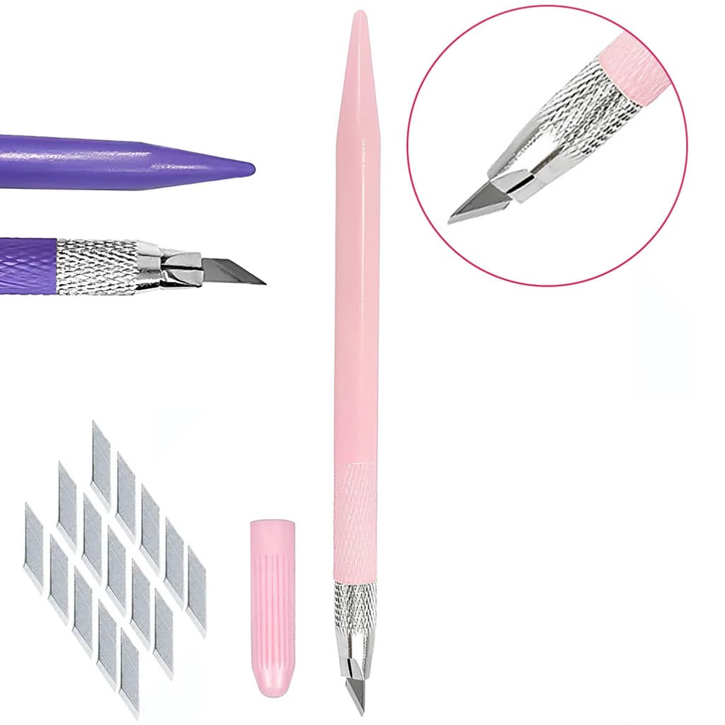 Caneta Estilete Precisao Cartonagem Scrapbook + 15 Laminas