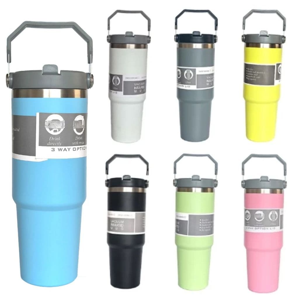 Garrafa Térmica 900ml Inox Interior a Vácuo 24h Temperatura Academia Ciclismo Escola Trabalho Leve