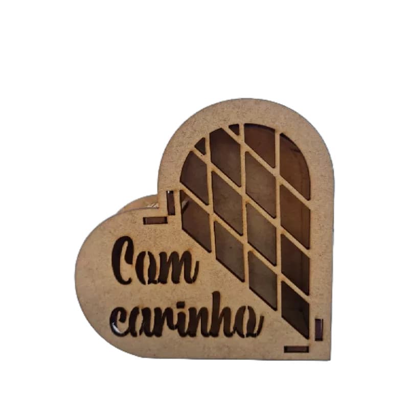 20 Caixa de Coração Para Bombom CARINHO MDF lembracinha presente, cesta, bandeja