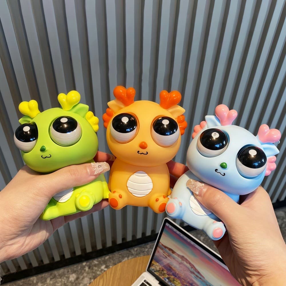 Brinquedo Anti-stress em Forma de Dragão com Olhos Saltitantes – Brinquedo Divertido e Ideal como Presente