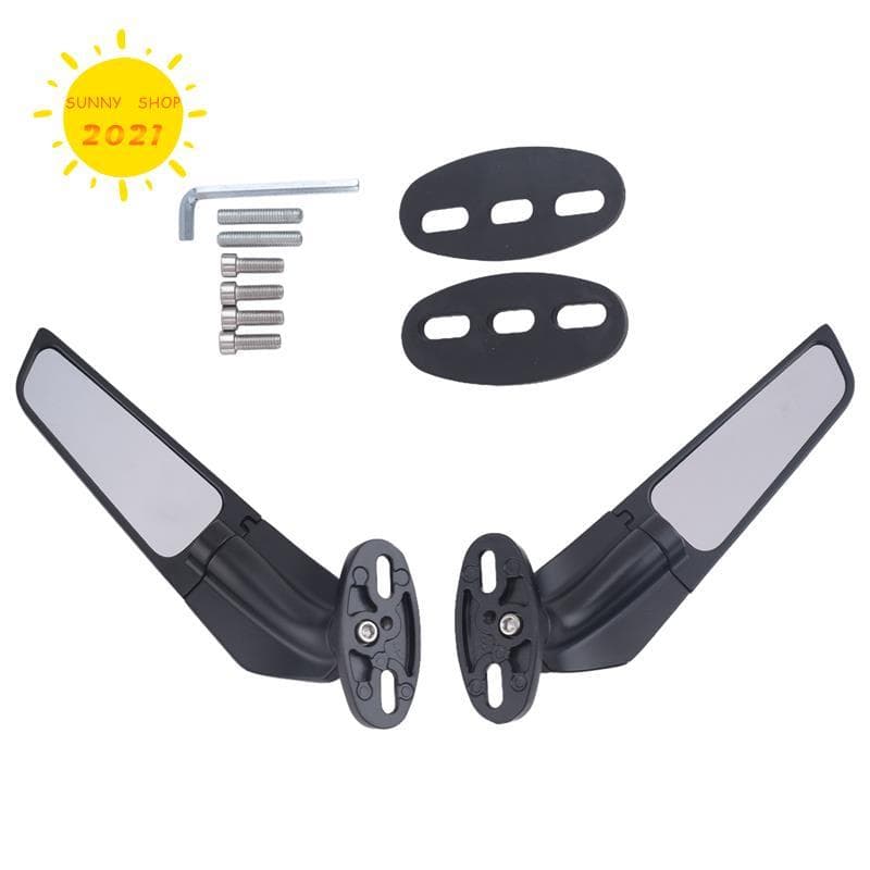 Espelhos Retrovisores Modificados Para Motocicleta , 2 Peças , Asa De Vento , Laterais Giratórios Ajustáveis 250 300 400