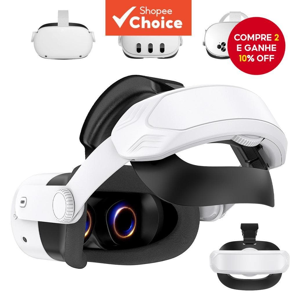  Faixa de Cabeça para Oculus Meta Quest 3S Quest 3 Quest 2, Ajustável, Confortável, Suporte Melhorado, Acessórios para