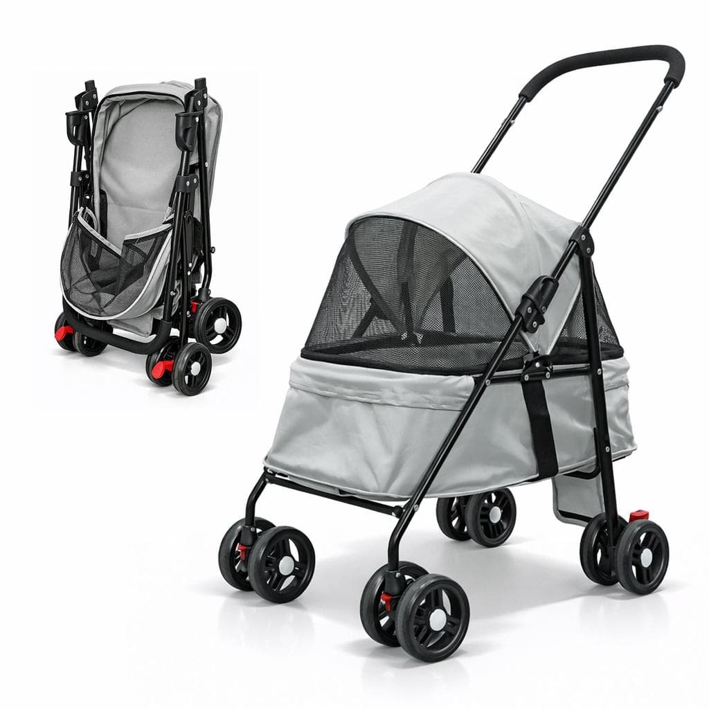 Carrinho de Passeio Pet para Cães e Gatos 10kg Dobrável