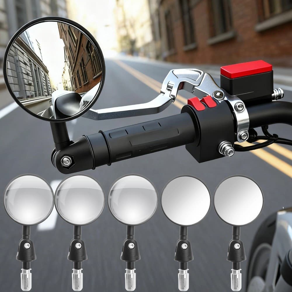 Ciclismo Ao Ar Livre Ponto Cego Segurança Girando Espelho Rotativo Guiador Da Motocicleta Retrovisor Universal Motos Ace