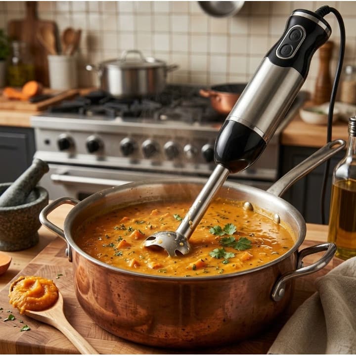 Mixer De Mão Vertical Turbo 2 Velocidades Bivolt 800W Inox Triturador Misturador De Alimentos Bebidas UNIBOM