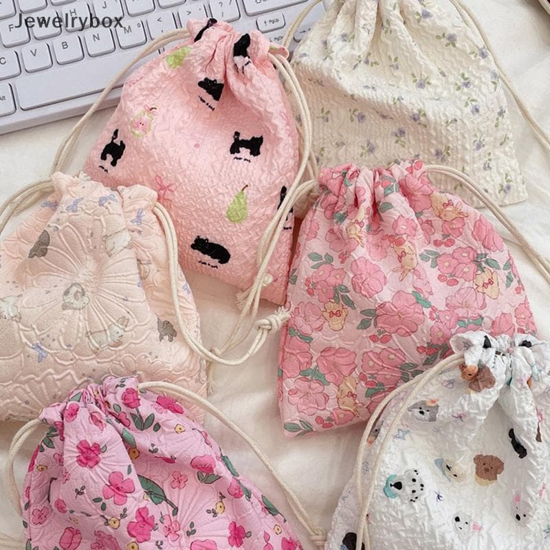 JLB 1 Pcs Coreano Bonito Pequena Bolsa De Moedas Chave Fone De Ouvido Armazenamento Com Cordão Meninas Joias Lipsti Cord