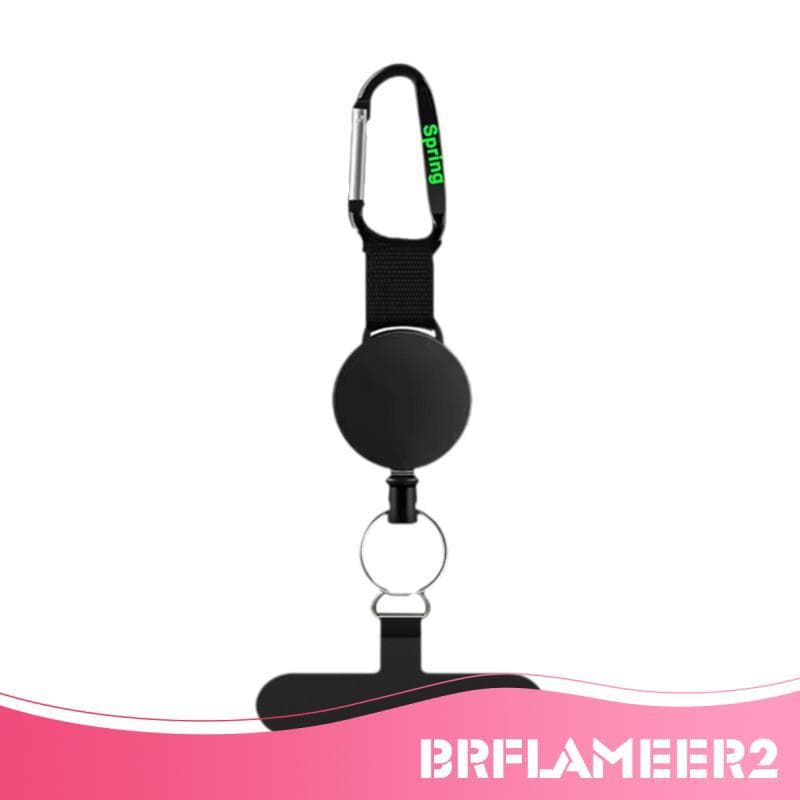 [Brflameer2] Chaveiro Retrátil Cordão Para Telefone Linha De Aço Com Trava Mosquetão Correia Antirroubo PP Durável Fio E