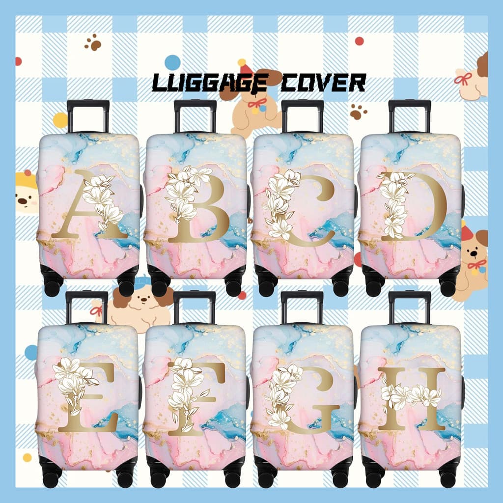 Linda Carta Em Inglês Impressão Grossa Capa De Bagagem Protetor Alta Elástica Mala De Viagem Elastano Protetora Se Encai