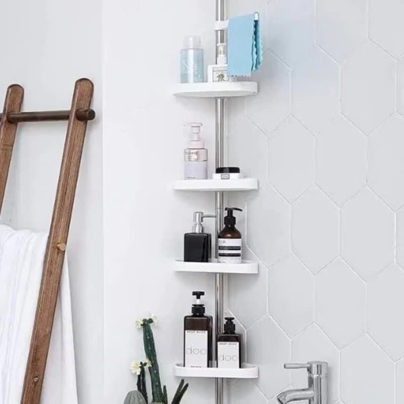 Organizador Banheiro Suporte Prateleira Cantoneira Ajustavel Ate2,6M