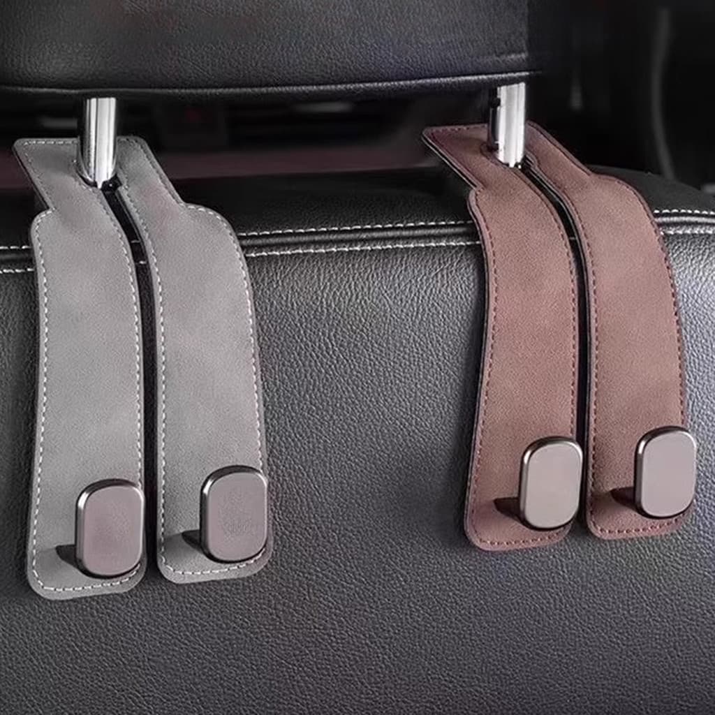 Gancho Universal Para Encosto De Cabeça De Assento De Carro , 2 Em 1 , Couro Macio , Traseiro Bolsa , Mochila Duplo , Ca