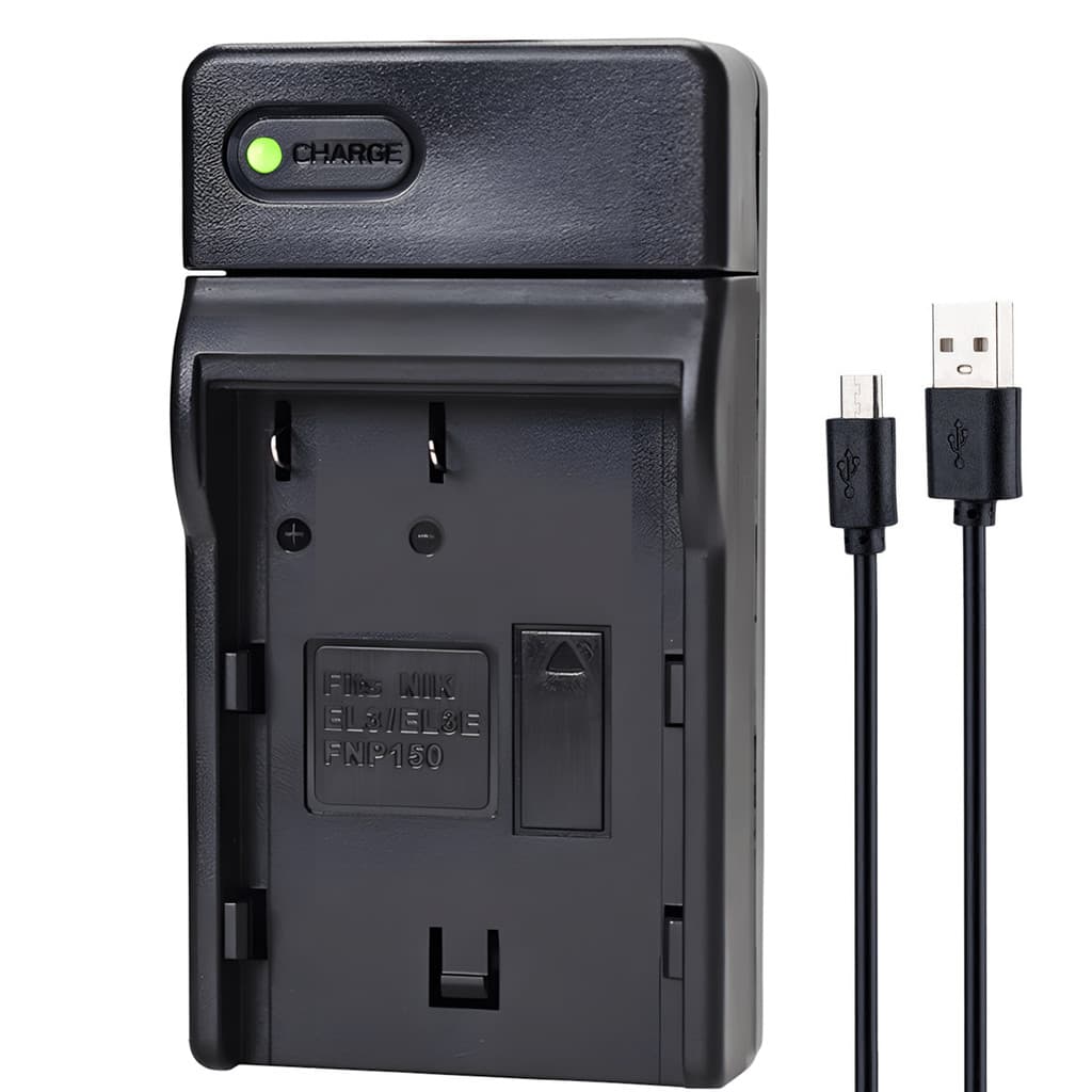 Carregador EN-EL3e para Baterias Nikon EN-EL3e, EL3 e EL3a (USB)