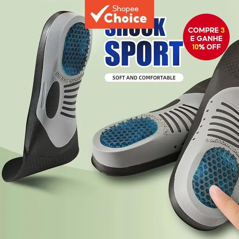  Palmilhas Esportivas EVA Pretas Unissex (1 Par) | Almofada Amortecedora com Suporte de Arco, Leve & Durável, Ideal para