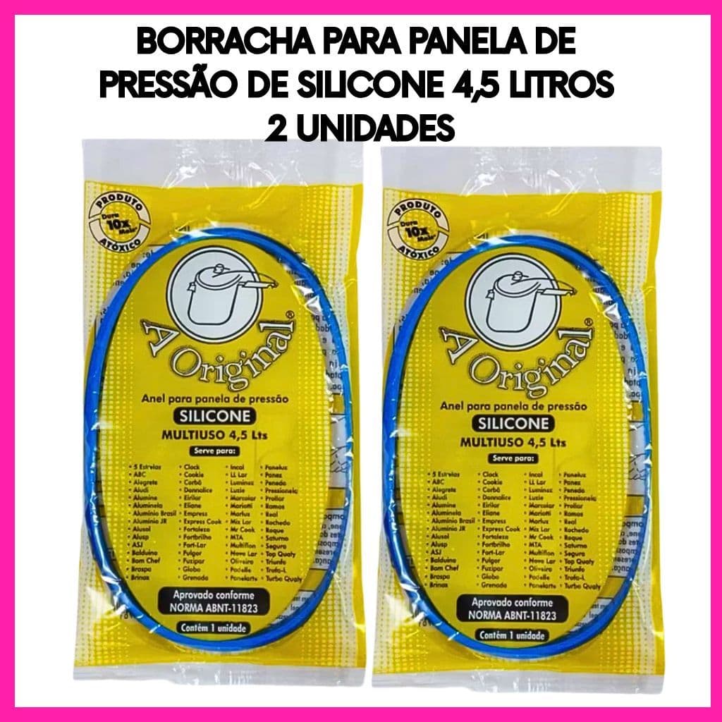 Borracha Panela de Pressão 4,5 Litros Silicone Universal Reposição Vedação 2 Unidades