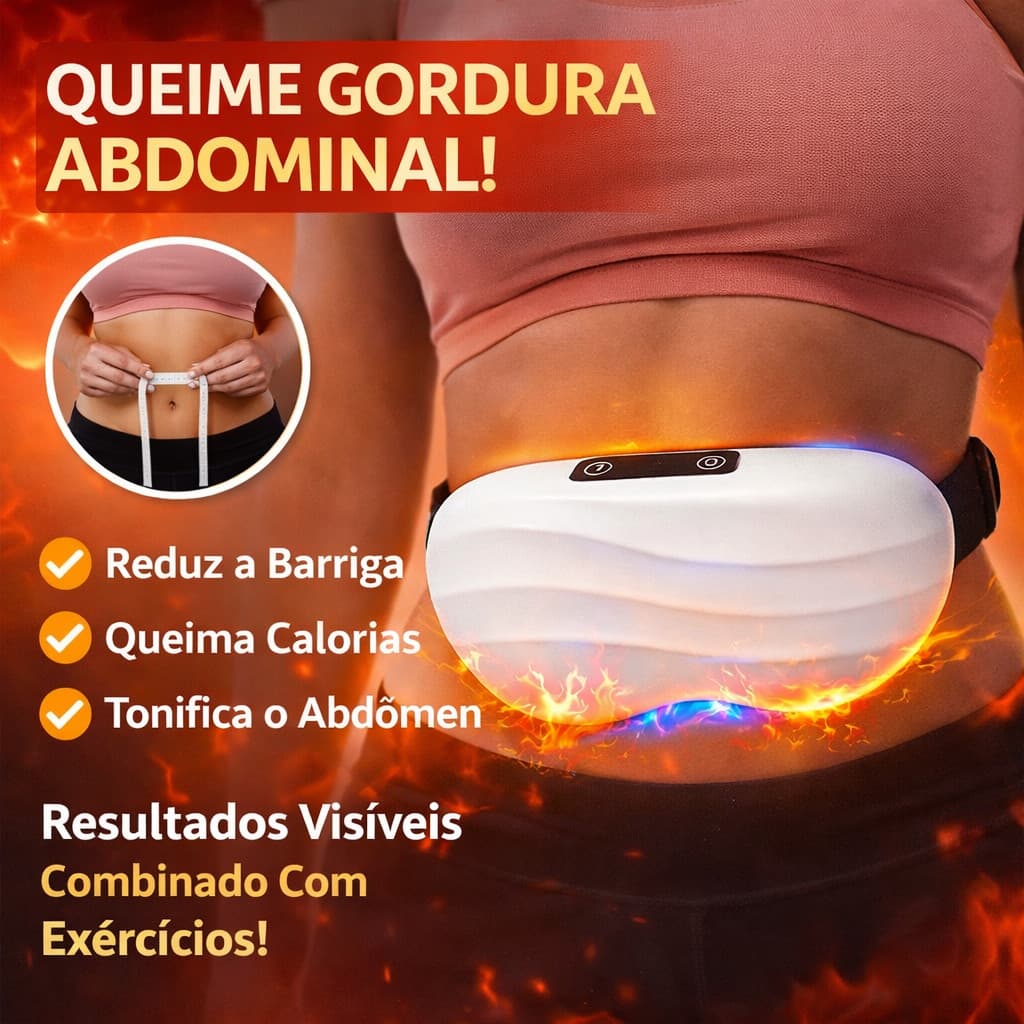 Cinta Abdominal Inteligente EMS para Queima de Gordura e Definição Muscular