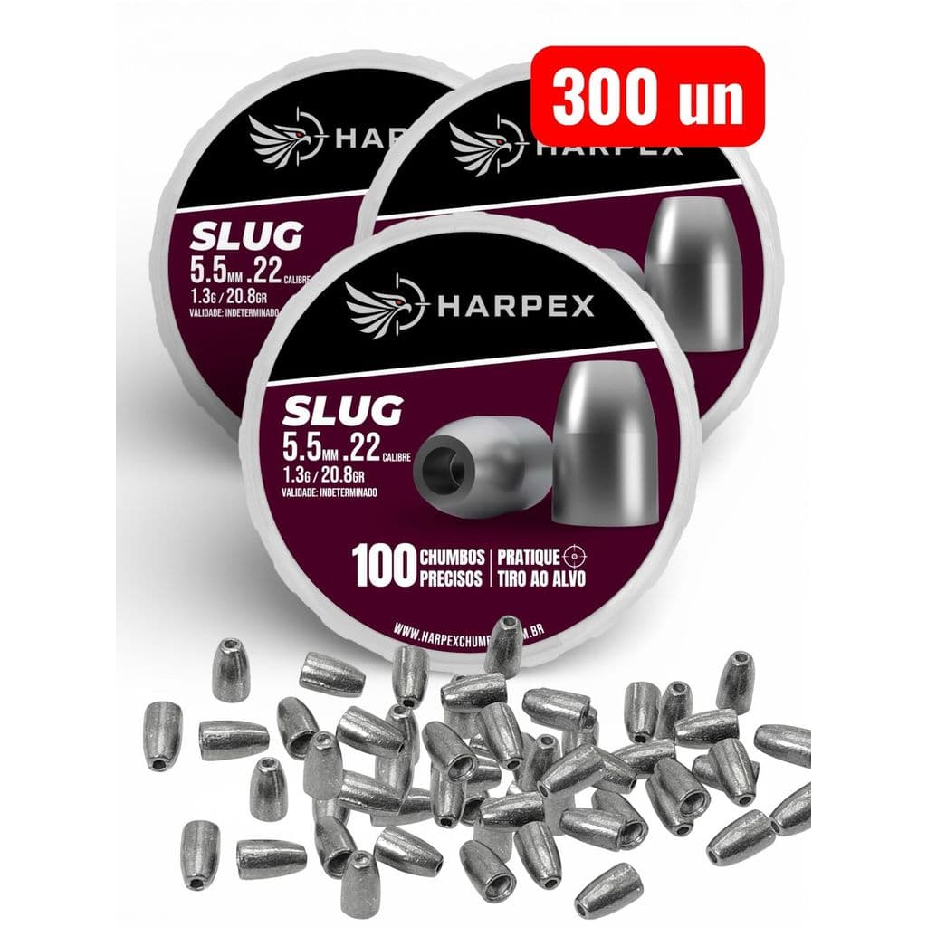 Kit 3 cx Chumbinho SLUG 5.5mm Harpex - 300 und / LANÇAMENTO 2026