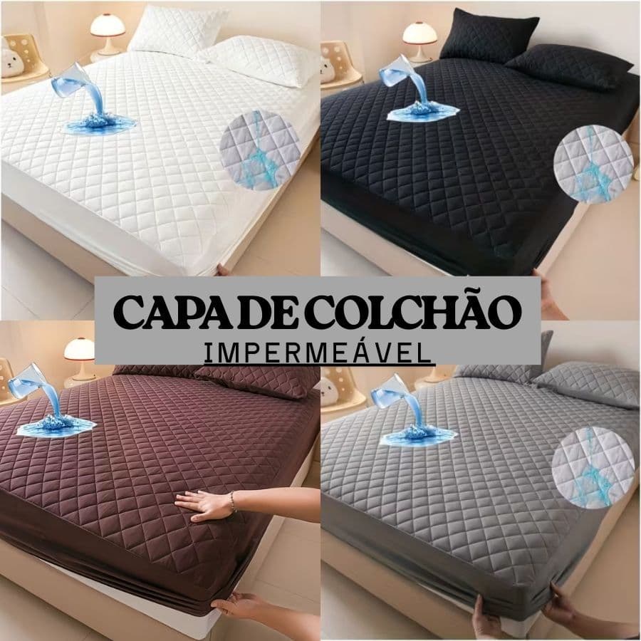 Capa Protetor de Colchão Impermeável Cama Solteiro Matelado Com Elástico