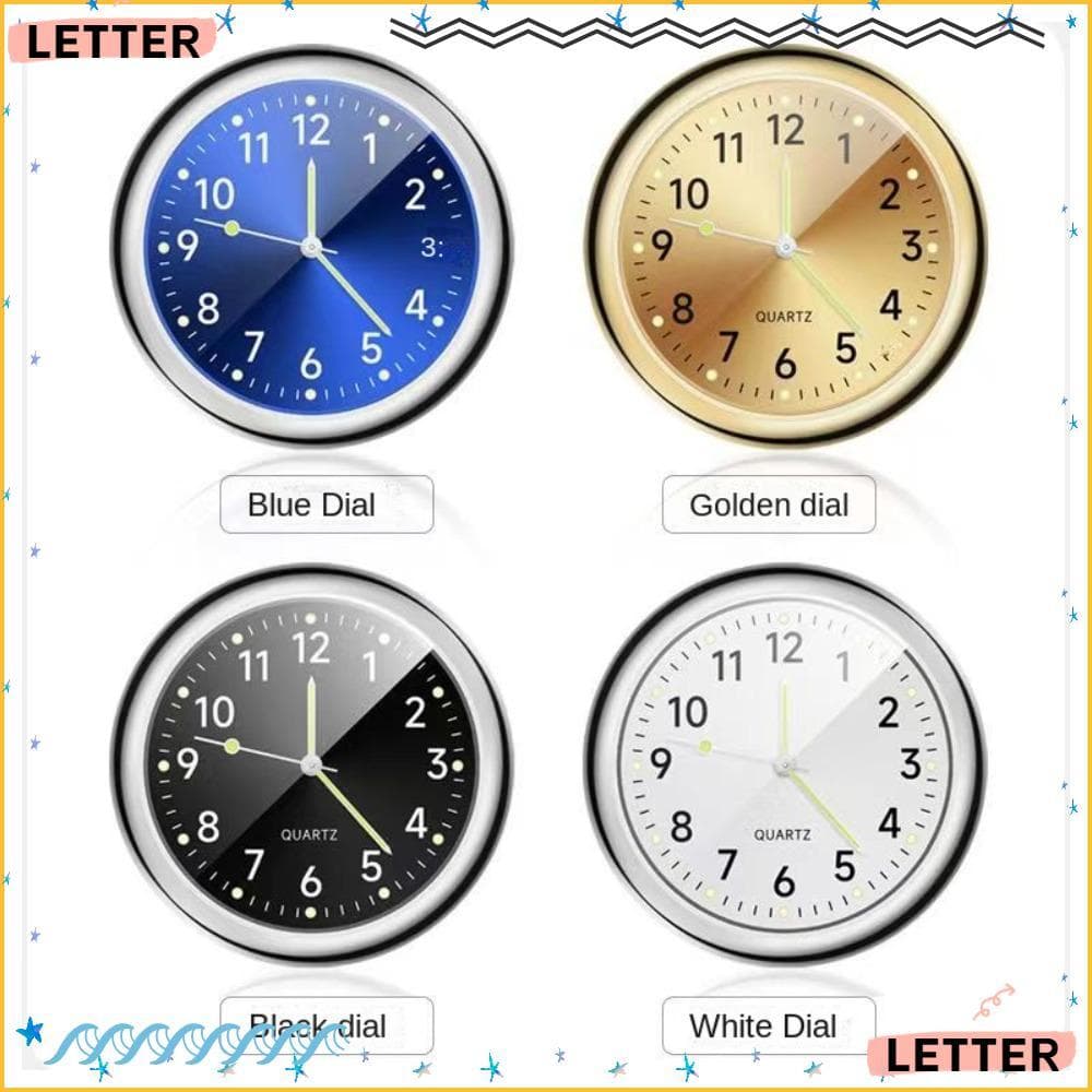 Relógio De Carro Carta , Com Painel De Clipe Quartzo , Fita Dupla Face Luz Noturna Eletrônico Mental