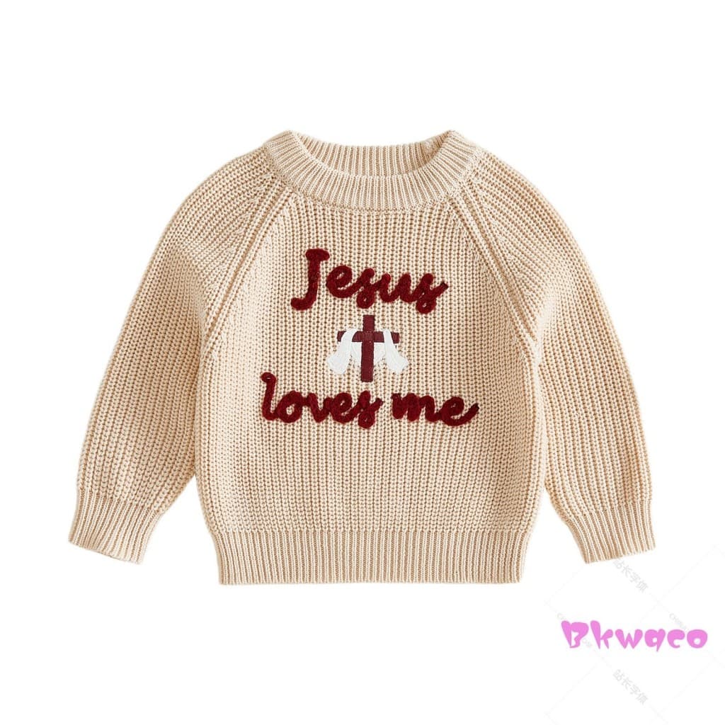 Bkw-Suéter De Páscoa Para Bebês Meninos Com Letras Cruzadas Bordadas Manga Comprida Gola Redonda Blusas De Malha Primave