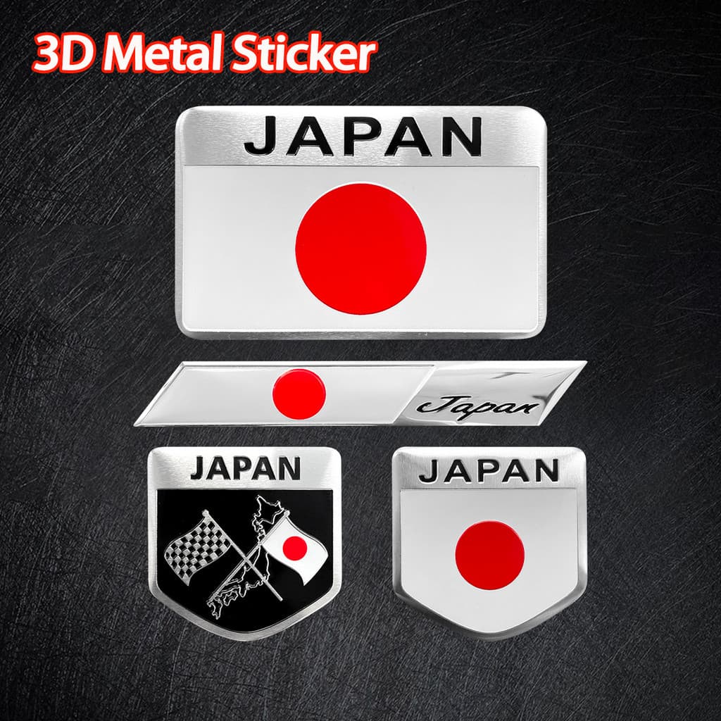 JDM Estilo Bandeira Japonesa Emblema De Metal 3D Decalque De Carro À Prova D'água Para Exterior De Automóveis