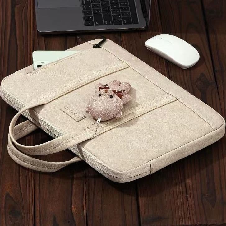 [Jack & Nina] Bolsa para computador de grande capacidade à prova de choque Bolsa para computador feminina portátil adequ