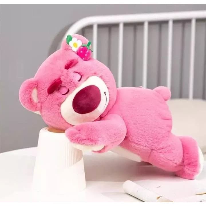 Chaveiro Urso De Pelúcia morango Rosa Deitado .....