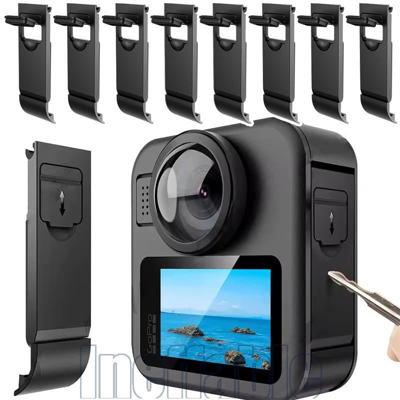 Capa De Bateria De Câmera De Silicone De 3-1 Unidade-Para GoPro MAX2-Liberação Rápida , Abertura Lateral-Porta De Carreg