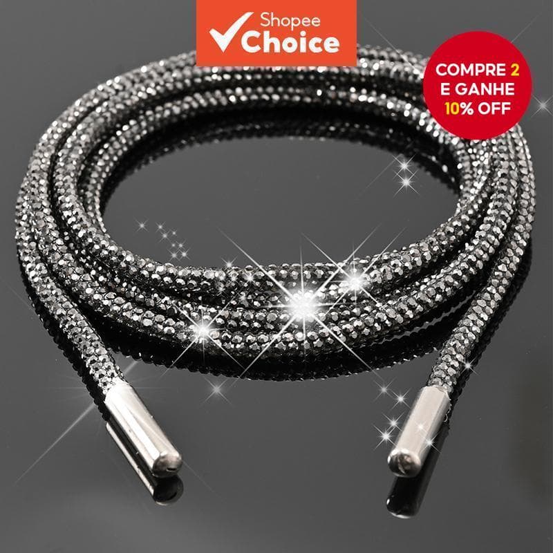 1 PCS Cadarços De Strass Preto Branco Cor DIY Decorativos Para Botas De Tênis