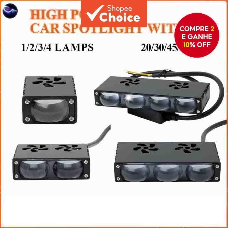  Holofote de Lente de LED para Carro Alta Luminosidade Modificação Farol Externo para Motocicleta Farol Off Road 12V 24V