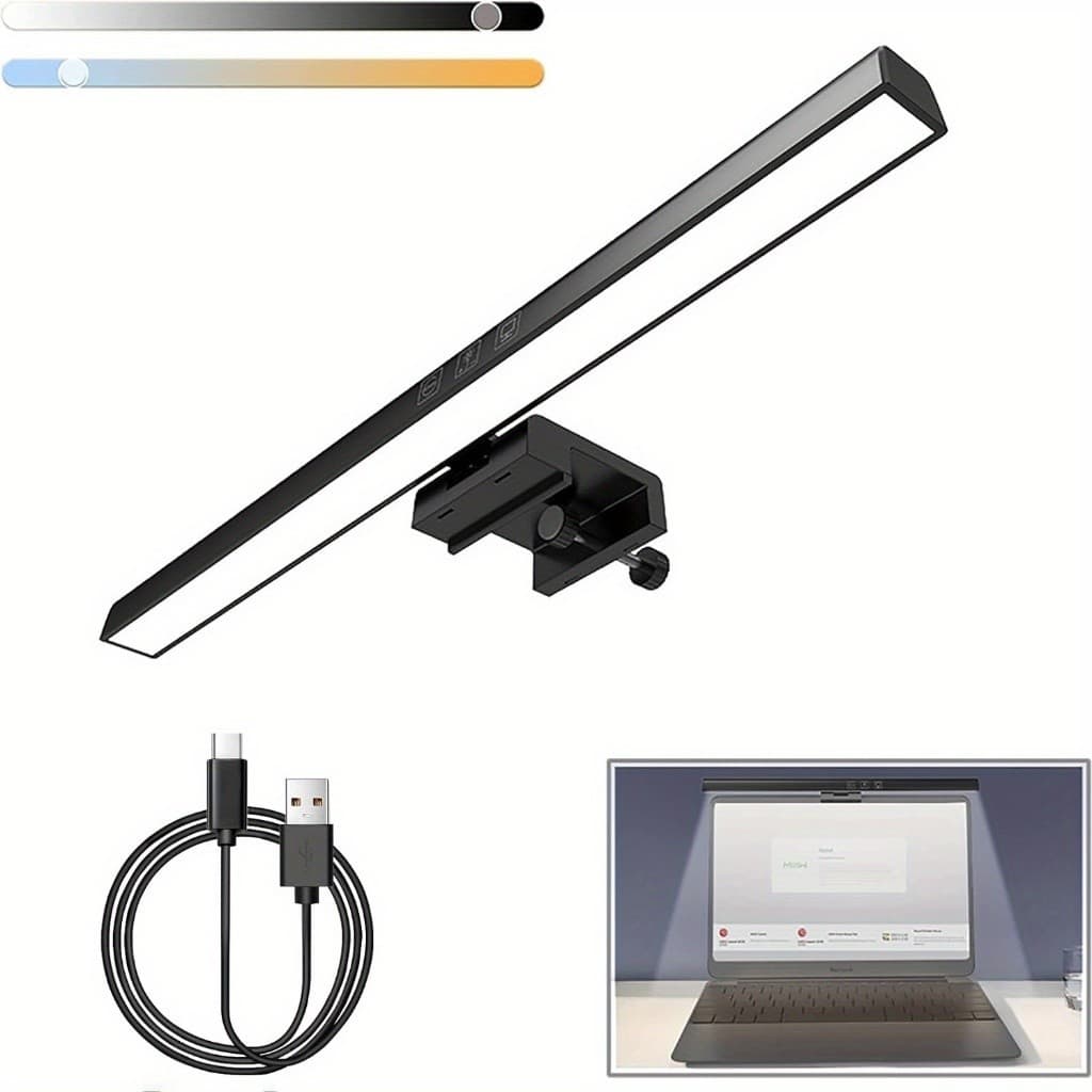 Luz LED para Monitor de Computador 50cm Ajustável Ideal para Tela Desktop