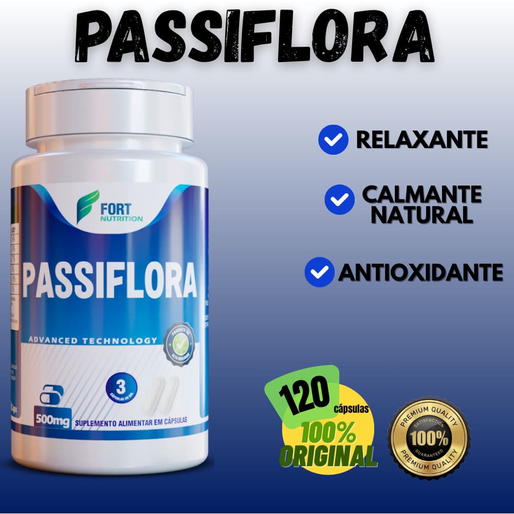 Passiflora 500mg 120 Cápsulas | Suplemento Premium Natural