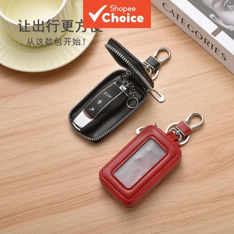  Estojo de Couro para Chave de Carro com Zíper Premium para Janela, Estilo Retrô, Unissex e Universal