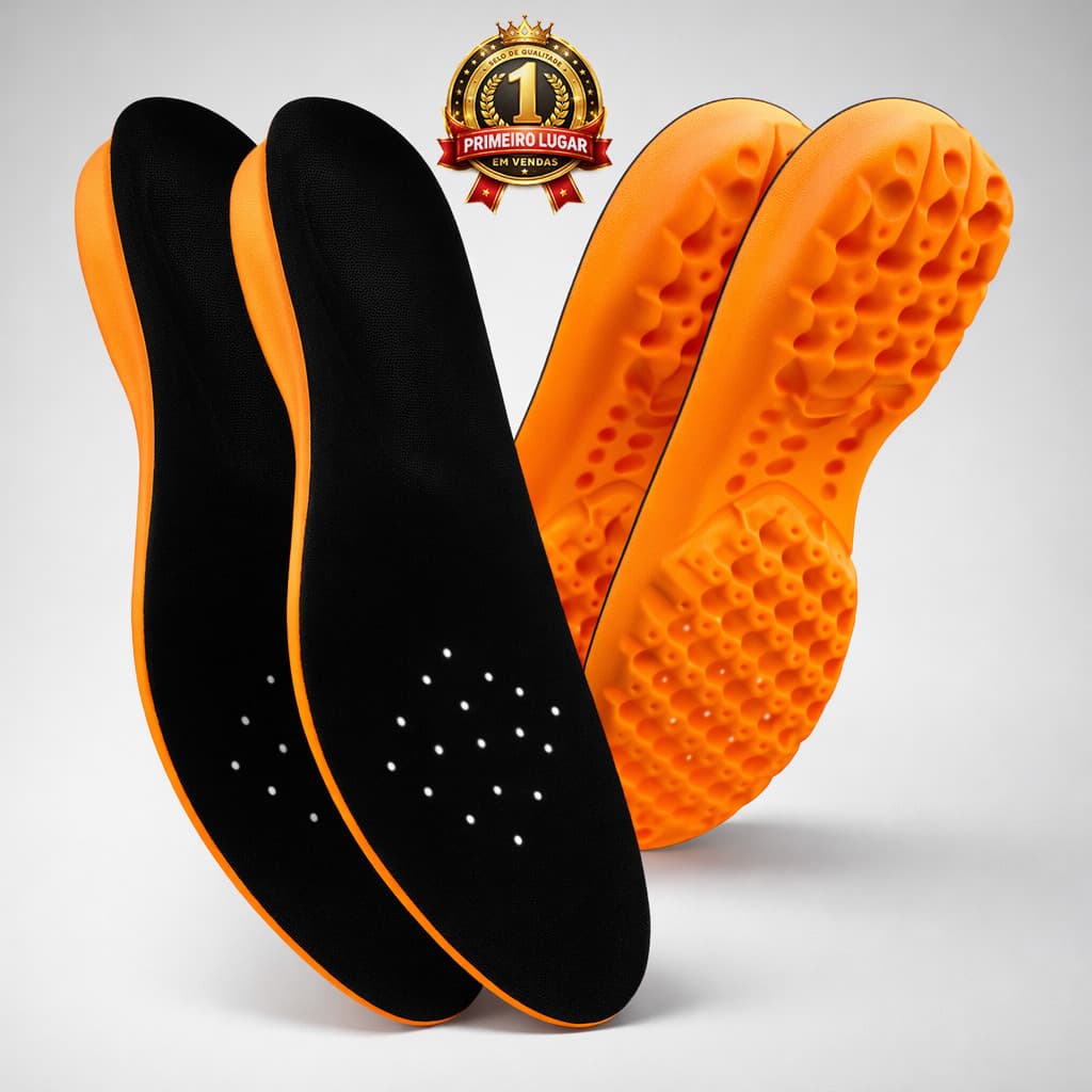 Kit 2 Palmilhas Em Gel P.U Original Ortopédica Confortável Anti-impacto Tênis Sapato Coturno Premium