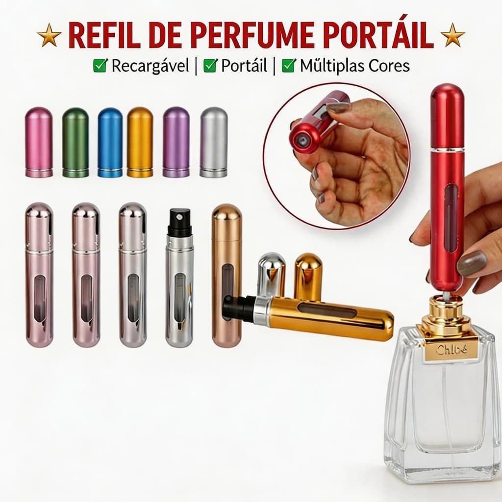 Frasco Porta Perfume Recarregável Portátil Aleatório e Compacto 5ML E 8ML
