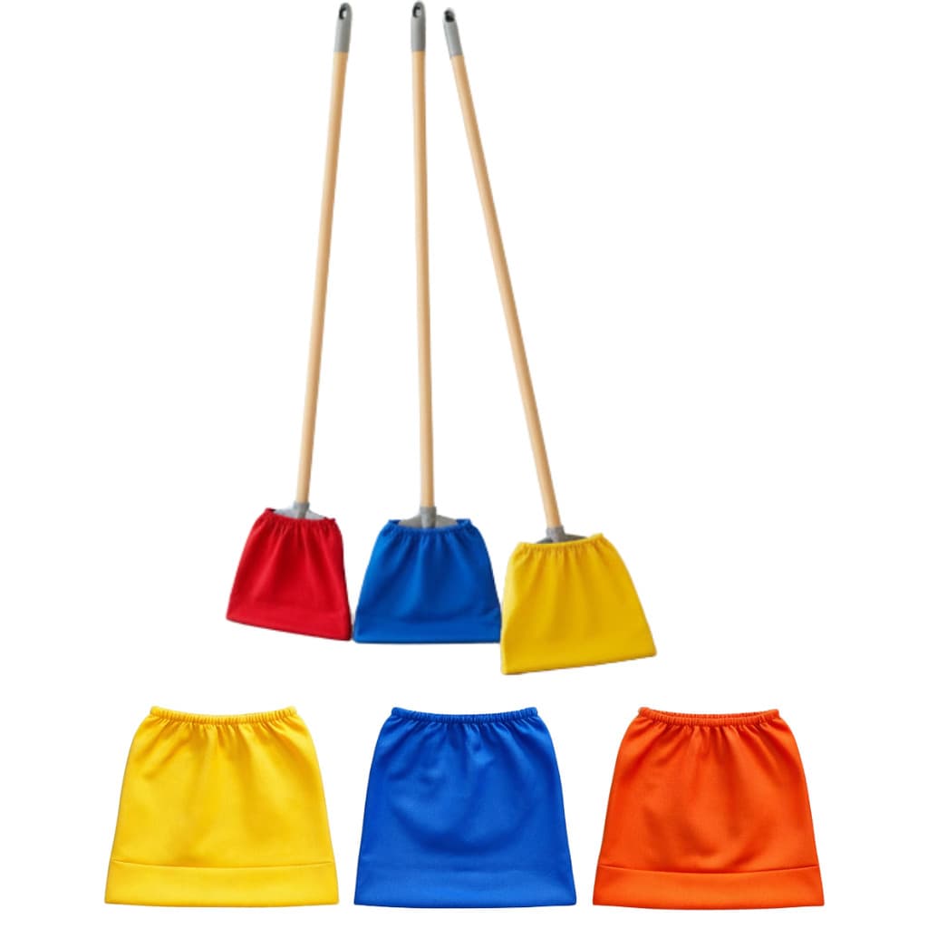 Kit C / 5 Capas Vassoura Pano De Chão Multiuso Reutilizável Cores sortidas